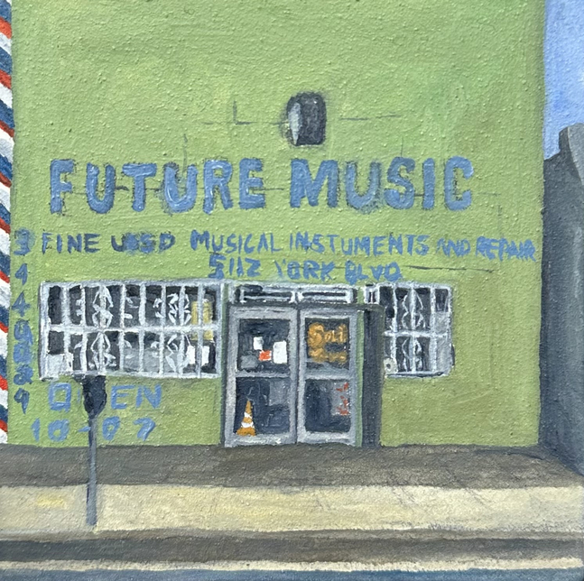 The Future Is Here  4" x 4"  Oil On Panel