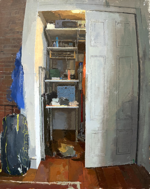 Closet  20" x 16"  Oil On Linen Mounted On Panel