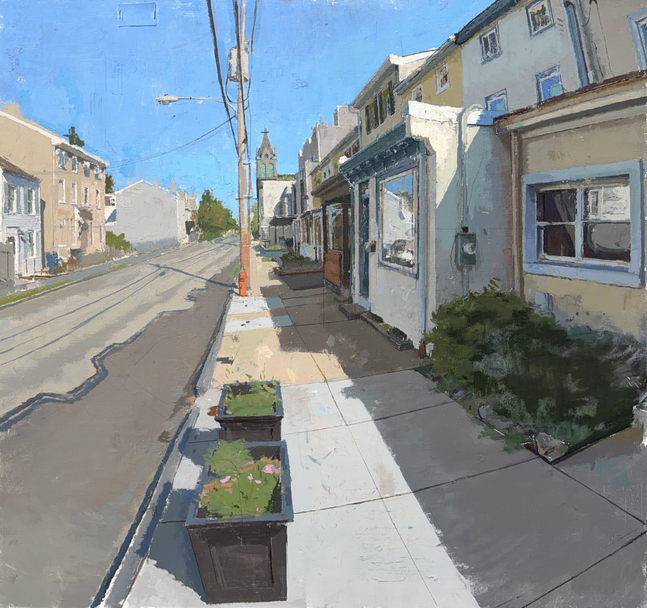 Martin Street  32" x 34"  Oil On Linen Mounted On Panel