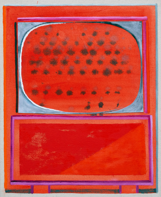 Tuning Out  20" x 16"  Oil, Acrylic, And Paper On Canvas