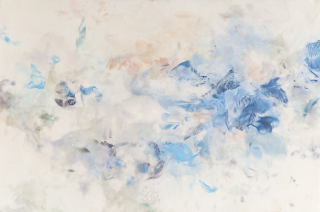 Betsy Eby, Spirit II  24" x 36"   Hot Wax, Cold Wax, Ink, Oil On Panel
