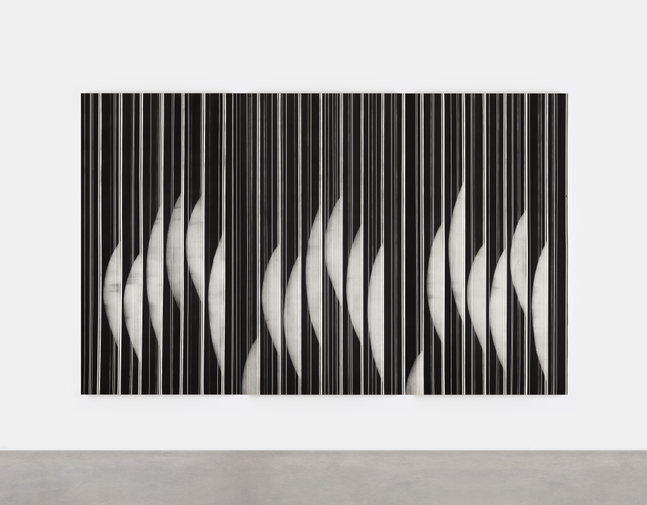 Mark Francis&amp;nbsp;
Linear Mass (I, II, III),&amp;nbsp;2025
charcoal on paper
each panel 200 x 105 cm /&amp;nbsp;&amp;nbsp;78.7 x 41.3 in&amp;nbsp;