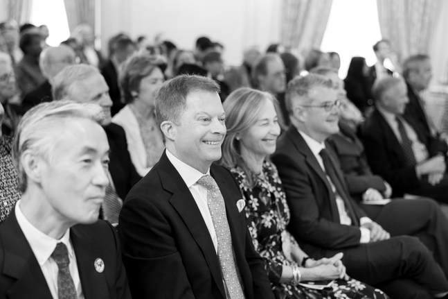 The lecture was attended by many dignitaries from the political and business backgrounds in D.C.&amp;mdash;including, from the left, His Excellency Shigeo Yamada, Ambassador of Japan to United State and U.S. Ambassador William Grayson. Photo: Jessica Latos