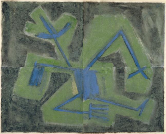 Untitled, PP 4195, 1980
Water Soluble Printer&amp;#39;s Ink and Casein
on Handmade Japanese Paper
H: 38 3/4&amp;quot; x W: 48 5/8&amp;quot; (98.4 x 123.5 cm)

​​​​​​​(SG-156-D)