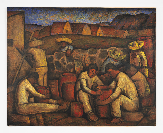 Alfredo Ramos Mart&amp;iacute;nez (1871-1946)

Alfareros, c. 1935

mixed media on paper mounted on board

23 x 29 1/2 inches; 58.4 x 74.9 centimeters

Framed: 30 1/4 x 36 1/4 x 2 1/4 inches

LSFA# 14776