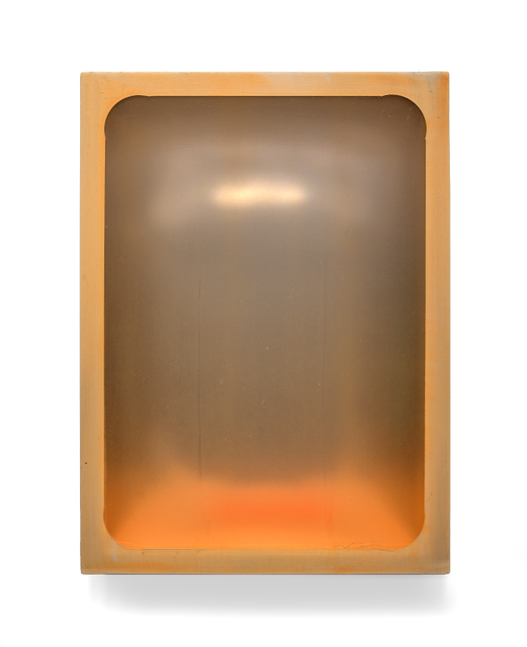 Heather Hutchison (b. 1964) Inlet, 2023 mixed media, reclaimed Plexiglas, birch plywood box 11 x 8 x 3 5/8 inches; 27.9 x 20.3 x 9.2 centimeters LSFA# 15505