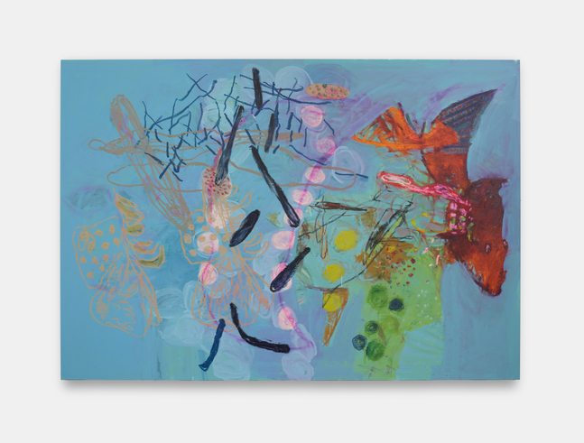 Andrey Samarin
Bulb, 2025
Acrylic, oil stick, oil pastel and wax crayon on canvas
53.00 H x 76.00 W x 1.25 D in