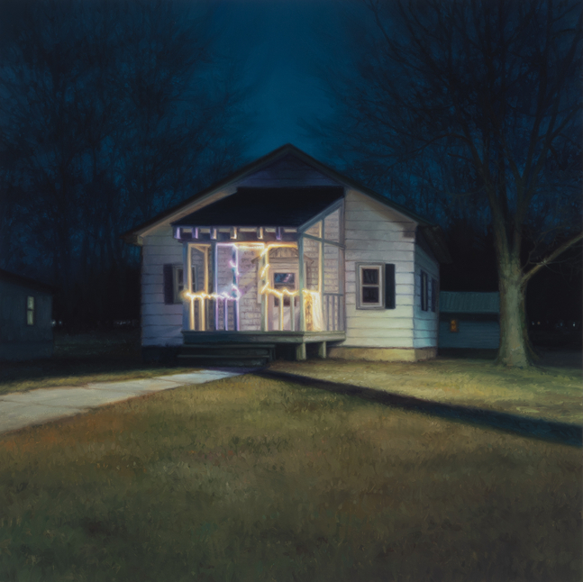 Sarah Williams Whitney Road, 2025 oil on board 16'' x 16'' SW 102, Moody Gallery