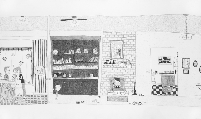 Michael Bise - "Joey Crying", 2004 graphite on paper 25" x 42" MC 1177, Moody Gallery