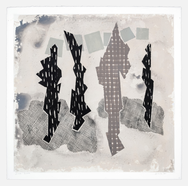 Pat Colville Come Back VII, 2025 acrylic on paper 22" x 22 1/4" PC 248, Moody Gallery