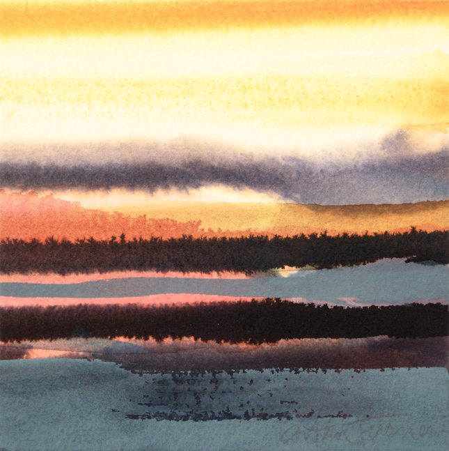 Arthur Turner Tesuque Light, 2, 2014 watercolor and ink on paper 6" x 6" AT 2398, Moody Gallery