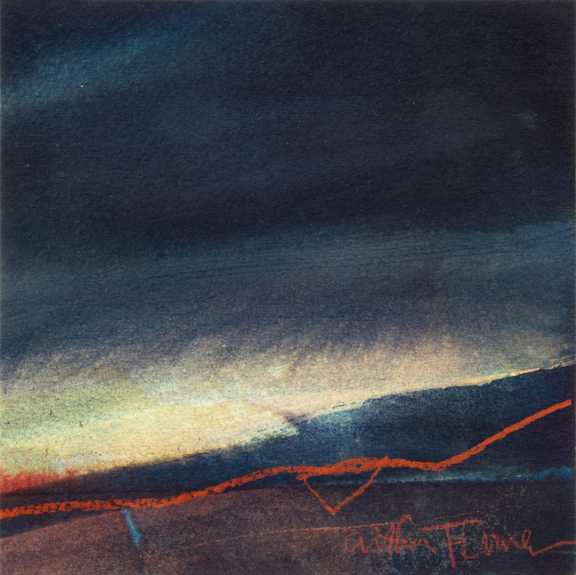 Arthur Turner Walsenburg Light, 1, 2014 watercolor and ink on paper 6" x 6" AT 2394, Moody Gallery