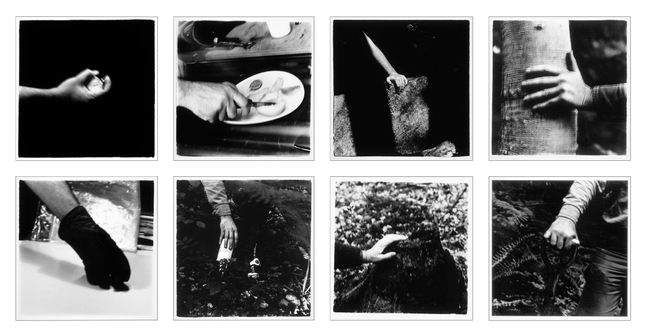 MANUAL (Hill &amp; Bloom) Hands, 1974-75 suite of 8 gelatin silver prints, ed: 1/1 unique 24" x 20" each, 53 1/2" x 93" installed, M 160, Moody Gallery