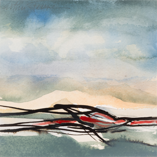 Arthur Turner Bisbee Territory, 2014 watercolor and ink on paper 6" x 6" AT 2396, Moody Gallery