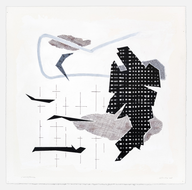 Pat Colville Come Back III, 2025 acrylic on paper 22" x 22 1/4" PC 244, Moody Gallery