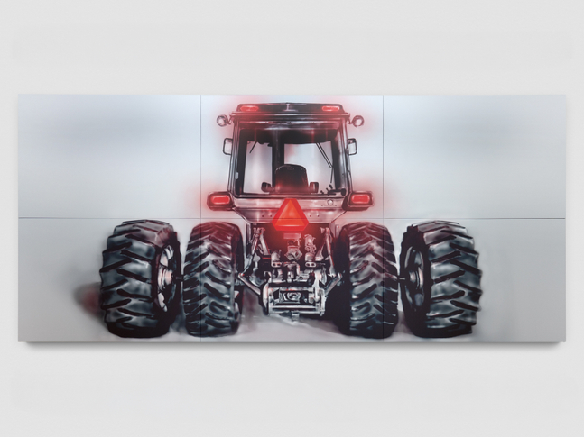 Tractor

2026

Ink on PVC; 6 parts

Total dims. 400 x 900 cm / 157 1/2 x 354 3/8 in 6 parts, each 200 x 300 cm / 78 3/4 x 118 1/8 in

&amp;copy; Louisa Gagliardi

&amp;nbsp;