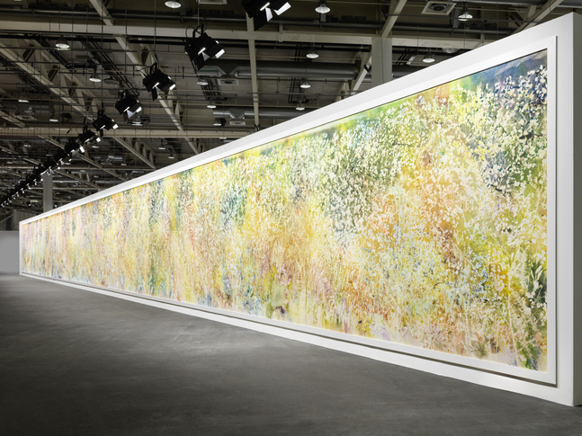 Installation view, Sam Falls, Spring to Fall, Art Basel Unlimited, Basel, 2024