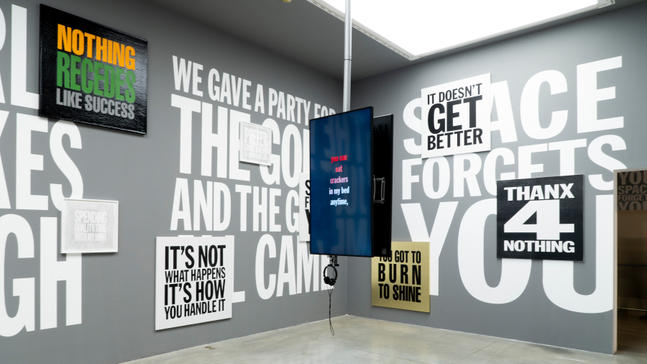 Installation view, John Giorno, The Performative Word, MAMbo, Bologna, 2026. Photo: Ornella De Carlo