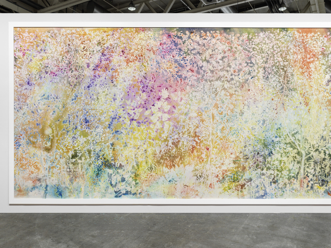 Installation view, Sam Falls, Spring to Fall, Art Basel Unlimited, Basel, 2024