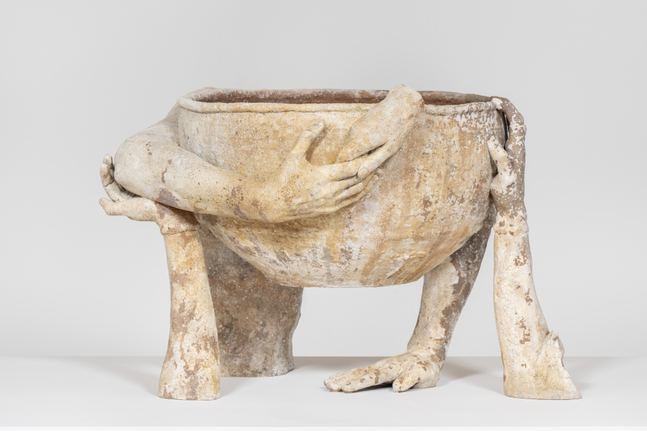 Clementine Keith-Roach
No one, 2024
terracotta vessel, plaster, wood, steel, epoxy putty and acrylic paint
18 7/8 x 23 5/8 x 29 1/2 ins.
47.9 x 60 x 74.9 cm