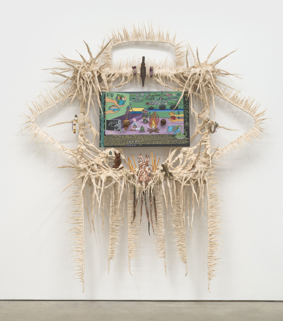 Guadalupe Maravilla
San Ysidro Retablo, 2023
oil on tin, cotton and glue mixture on wood
96 x 93 x 20 ins.
243.8 x 236.2 x 50.8 cm

&amp;nbsp;