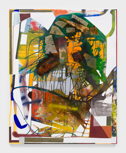 Erika Ranee
How Do You Turn Me Off?, 2025
acrylic, shellac, spray paint, oil stick and collage on canvas
60 1/4 x 48 ins.
153 x 121.9 cm