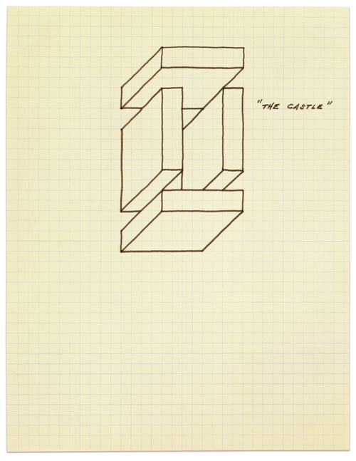 The Castle, 1962
Ink on gridded paper
10 15/16 &amp;times; 8 1/2 in. (27.8 &amp;times; 21.6 cm)
The Menil Collection, Houston