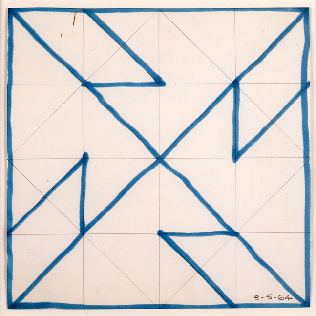 Untitled, 1964
Ink and graphite on paper
7 1/4 &amp;times; 7 1/4 in. (18.4 &amp;times; 18.4 cm)