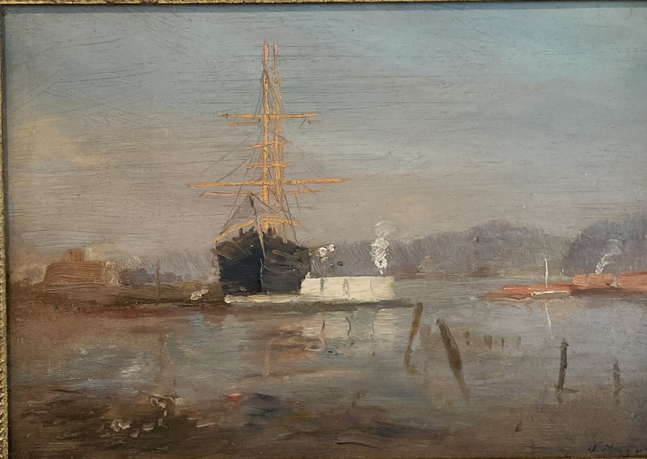 looking at the front of a ship in the water