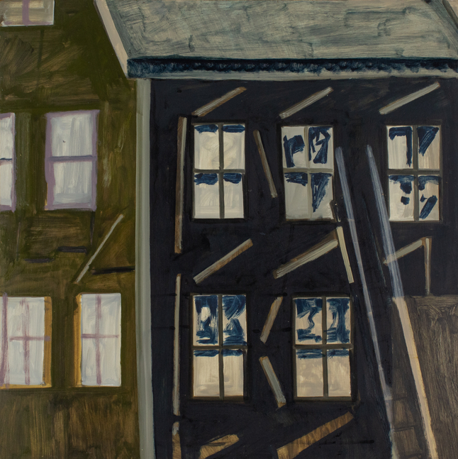 Tar Paper House, 1983, oil on Masonite, 20 x 20 inches