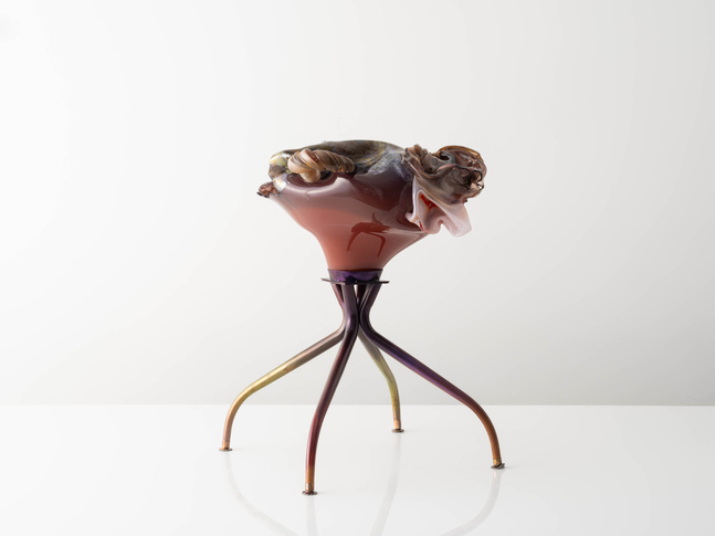 MARIA KOSHENKOVA

Birth of Cold, 2022

Blown and sculpted glass, silver amalgam, cast glass, metal with Prismatic coating, vintage chair base

26&amp;quot; H x 18.5&amp;quot; W x 16&amp;quot; D