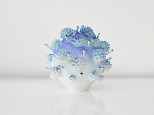 EVA ZETHRAEUS

Cobalt Cloud with Platinum Details, 2025

Glazed porcelain, platinum

13.75&amp;quot; H x 15&amp;quot; Dia.