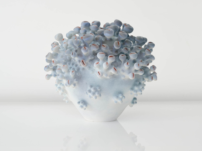 EVA ZETHRAEUS

Blue Cluster with Red Details, 2025

Glazed porcelain

16&amp;quot; H x 17.25&amp;quot; Dia.