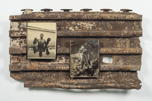 Paul Turounet
Border Wall Fragment Fragment N&amp;ordm;5 Milagros (Miracles) from Estamos Buscando A, 2008 (printed 2017)
Unique
Recovered border fragment: 21.25 x 35 x 1.25 in.&amp;nbsp;
Archival pigments on aluminum two: 9.75 x 8 in.&amp;nbsp;