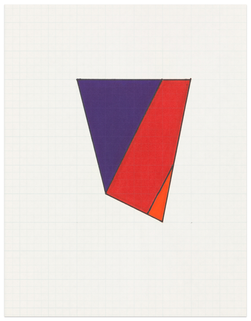 Leo Valledor Untitled Drawing (Study for To the Point), c. 1986 marker on graph paper 11 x 8 1/2 in.