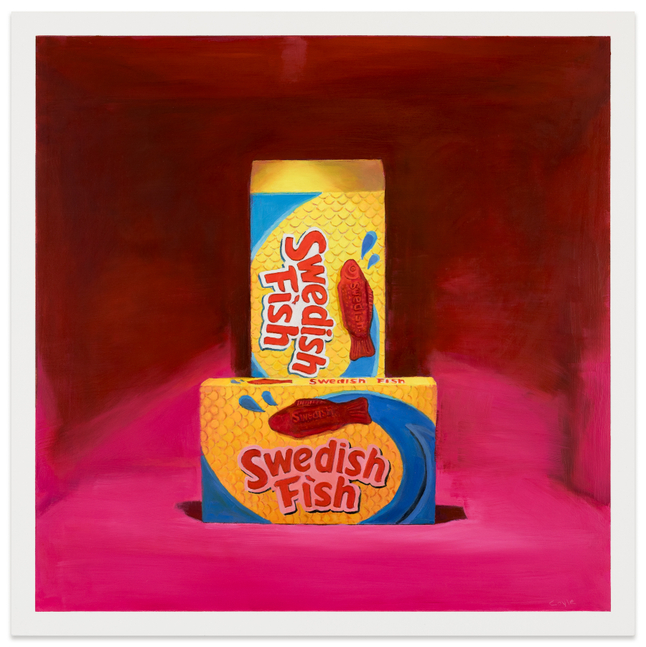 Stephen Coyle Swedish Fish, 2025 alkyd on panel 24 x 24 in.