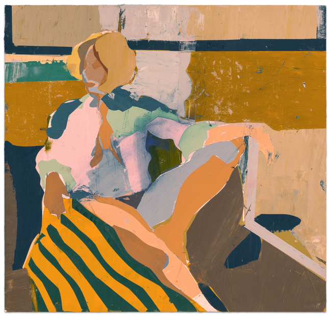 Kim Frohsin Lookout from Wicker Chair, 2008 acrylic, dry pigment, and gouache on paper 10 3/8 x 11 in.