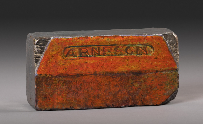 Robert Arneson Brick with Illusion, 1975 ceramic 4 1/4 x 8 3/4 x 2 3/4 in.