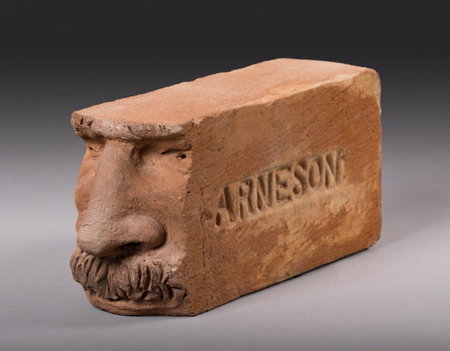 Robert Arneson Face Brick, 1981 ceramic 4 1/4 x 9 1/4 x 2 3/4 in.