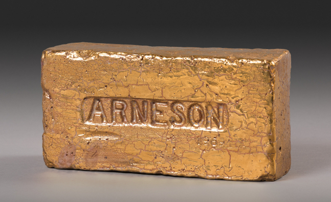 Robert Arneson Gold Brick, 1969 glazed ceramic 4 1/4 x 8 5/8 x 2 3/4 in.