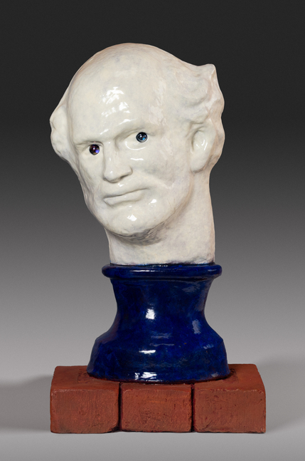 Robert Arneson Blue Eyes, 1991 bronze and marbles, ed. of 3, 1 A.P. 23 1/2 x 13 x 8 3/4 in.