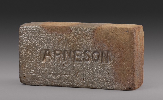 Robert Arneson Burnt Brick, 1981 glazed ceramic 9 x 4 3/8 x 2 7/8 in.