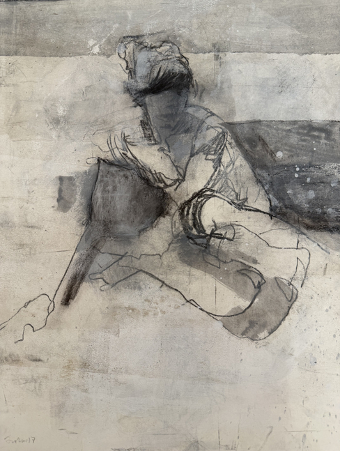 Kim Frohsin La Frange, 2017 ink, gouache, and charcoal on paper 14 x 11 7/8 in.