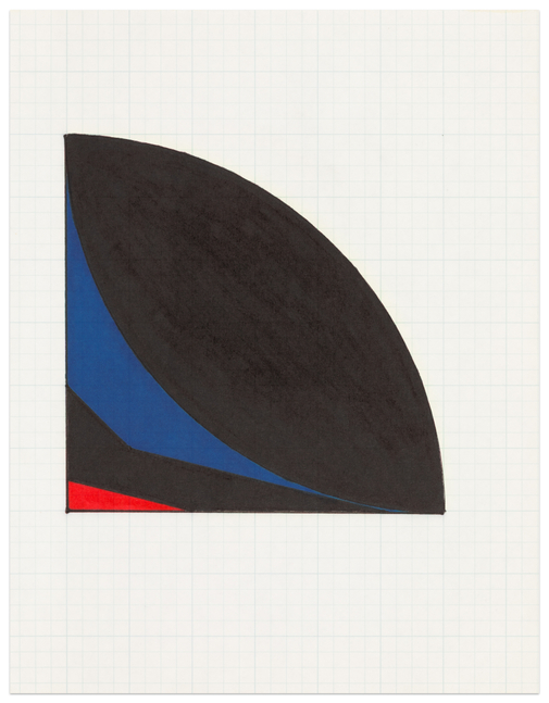 Leo Valledor Untitled Drawing (Study for door skin painting), c. 1986 marker on graph paper 11 x 8 1/2 in.