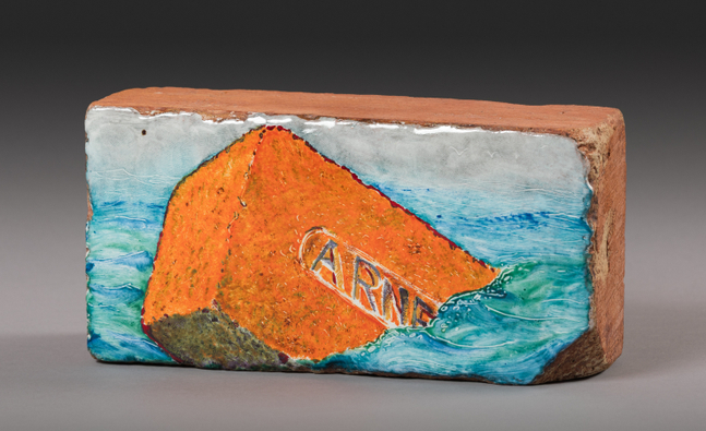 Robert Arneson Painted Brick, 1976 china painted ceramic 4 1/4 x 8 1/2 x 2 3/4 in.