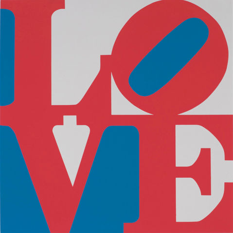 Robert Indiana, Book of Love (From a Portfolio of 12 silkscreen prints and 12 Poems) Red/white/Blue, 1996