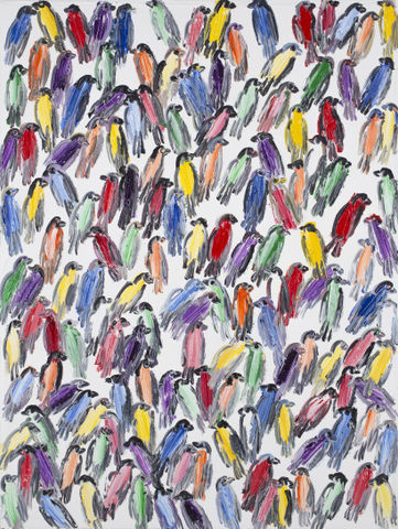 Hunt Slonem, Finches, 2015