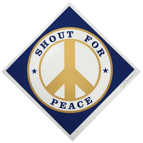 Robert Indiana, Shout for Peace (Blue/Gold), 2014