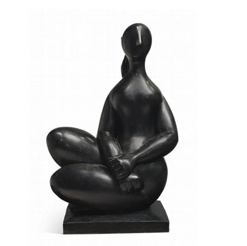 Baltasar Lobo, Jeune fille assise mains croisées grande taille, 1983-84