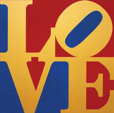Robert Indiana, Book of LOVE (Gold/Red/Blue), 1996